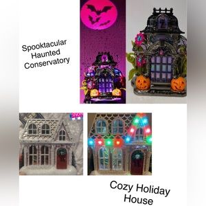 NWT Set of 2 BBW light up wallflower plug-ins, 1 ea Halloween and Holiday House